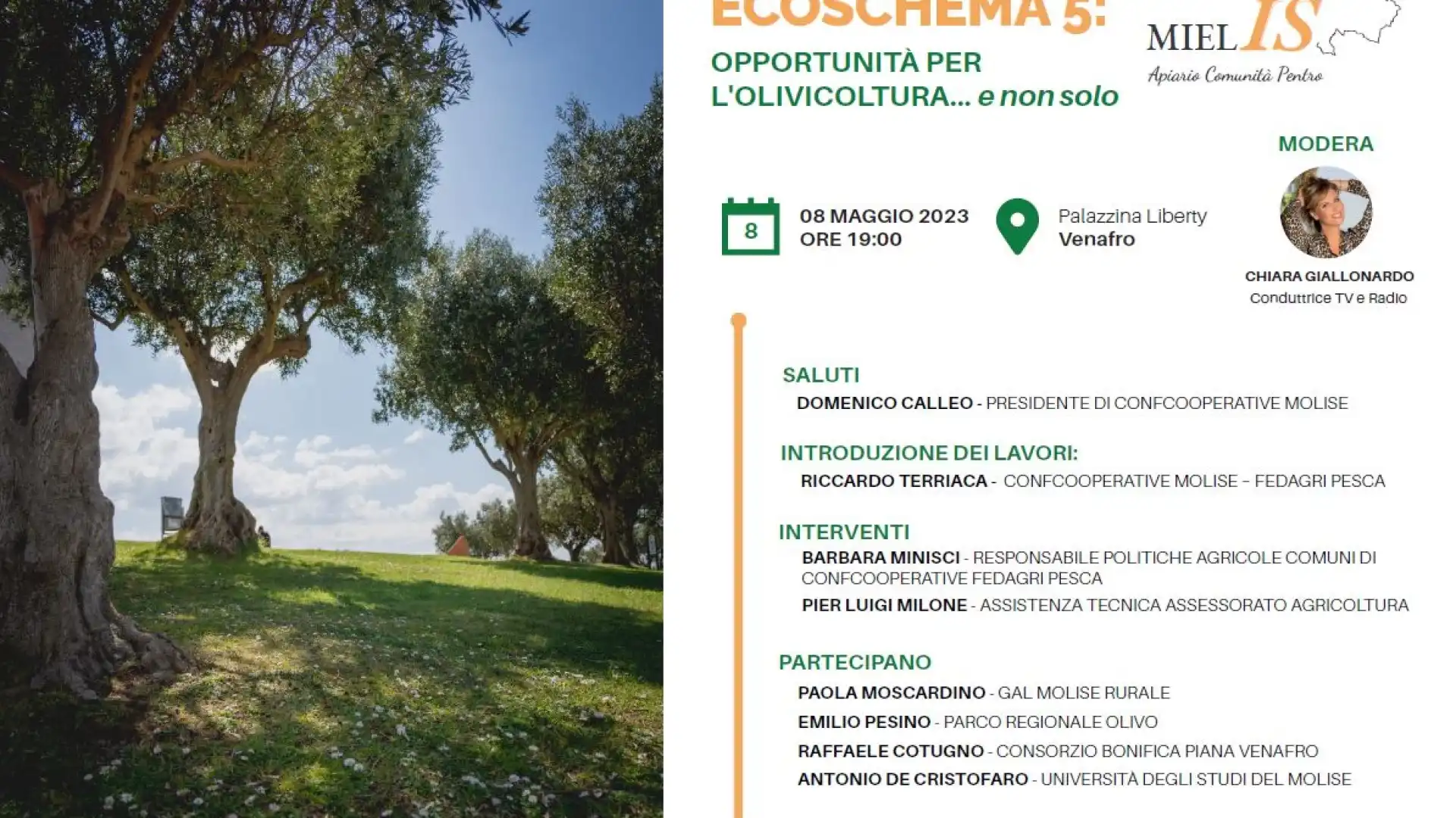 Venafro: lunedì 8 maggio il convegno sulla Nuova Pac, tra vincoli ed opportunità promosso da Confcooperative Molise